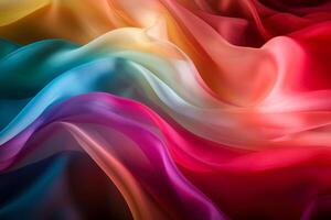 Colorful light transparent and translucent and smooth silk background created with technology. photo