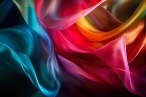 Colorful light transparent and translucent and smooth silk background created with technology. photo