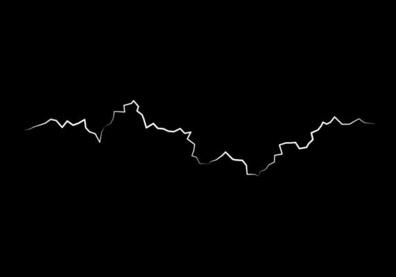 White lightning flash bolt. Bright light effects. Thunderbolt on dark background. Vector