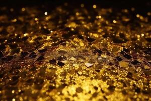 Golden glitter background created with technology. photo