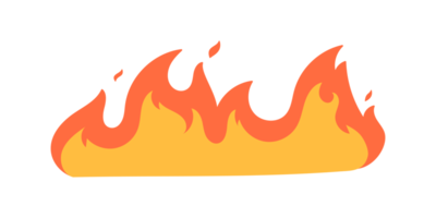 cartone animato fuoco effetto. un' giallo falò ustioni per calore. png