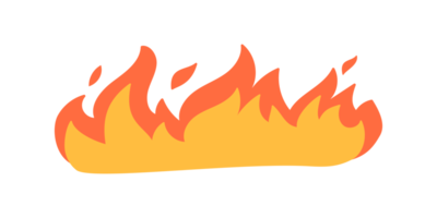 Karikatur Feuer Wirkung. ein Gelb Lagerfeuer brennt zu Hitze. png
