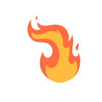 cartone animato fuoco effetto. un' giallo falò ustioni per calore. png