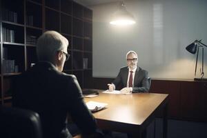 Job interview scene of job recruitment photo realism created with AI tools