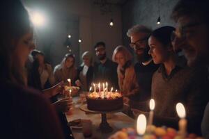 fiesta tiempo, alegre ilustración de cumpleaños celebracion creado con ai herramientas foto