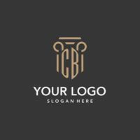 CB logo monogram with pillar style design vector