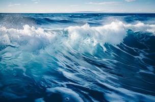 Waves in the ocean background. photo