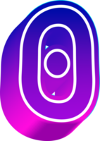 3d gradient color number png