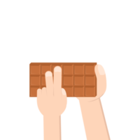 hand- Holding chocola bar zoet toetje tussendoortje bakkerij bruin png