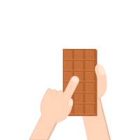 hand- Holding chocola bar zoet toetje tussendoortje bakkerij bruin png