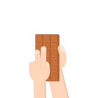 hand- Holding chocola bar zoet toetje tussendoortje bakkerij bruin png