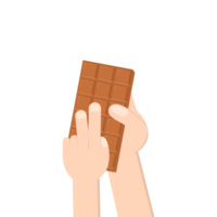 mão segurando chocolate Barra doce sobremesa lanche padaria Castanho png