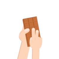Hand halten Schokolade Bar Süss Dessert Snack Bäckerei braun png
