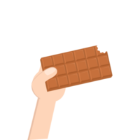 hand- Holding chocola bar zoet toetje tussendoortje bakkerij bruin png