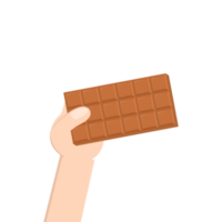 hand- Holding chocola bar zoet toetje tussendoortje bakkerij bruin png