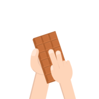 hand- Holding chocola bar zoet toetje tussendoortje bakkerij bruin png