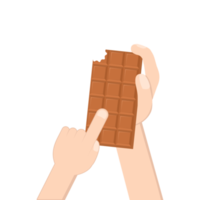 hand- Holding chocola bar zoet toetje tussendoortje bakkerij bruin png