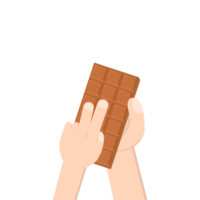 mão segurando chocolate Barra doce sobremesa lanche padaria Castanho png