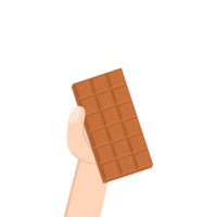 hand- Holding chocola bar zoet toetje tussendoortje bakkerij bruin png