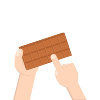 hand- Holding chocola bar zoet toetje tussendoortje bakkerij bruin png