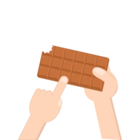 hand- Holding chocola bar zoet toetje tussendoortje bakkerij bruin png