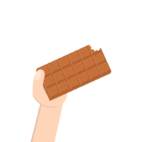 mão segurando chocolate Barra doce sobremesa lanche padaria Castanho png