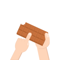 hand- Holding chocola bar zoet toetje tussendoortje bakkerij bruin png