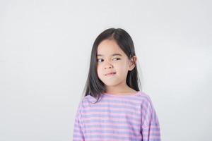 Image of Asian child posing on white  background photo