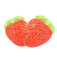 3d icon rendering strawberry png