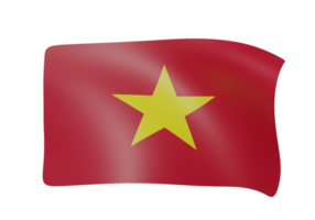 Vietnam agitando bandiera 3d png