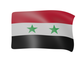 syria waving flag 3d render png