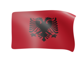 Albanie agitant drapeau 3d png