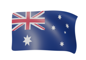 Australia agitando bandiera 3d png