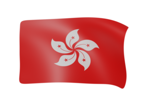 Hong kong agitant drapeau 3d png