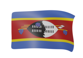 swaziland vinka flagga 3d framställa png