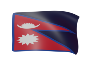 nepal vinka flagga 3d framställa png