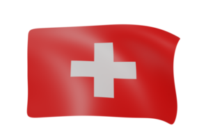 switzerland waving flag 3d render png