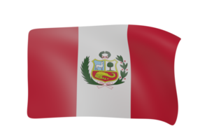 peru waving flag 3d render png