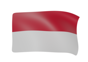 Indonésia acenando bandeira 3d render png