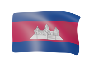 cambodia waving flag 3d render png