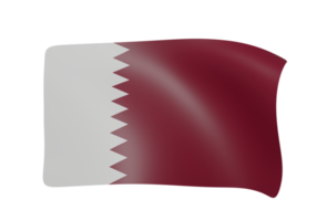 qatar waving flag 3d render png