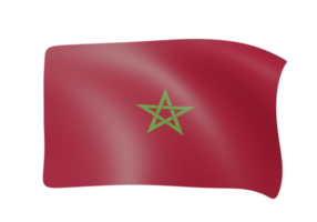 Marocco agitando bandiera 3d png