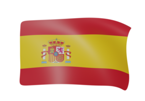 spain waving flag 3d render png