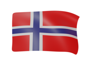 Norge vinka flagga 3d framställa png