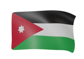 Giordania agitando bandiera 3d rendere png