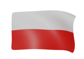Polonia agitando bandiera 3d rendere png