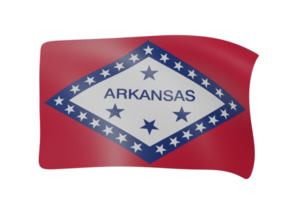 Arkansas golvend vlag 3d png