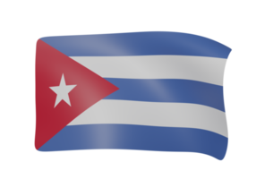 Cuba acenando bandeira 3d render png