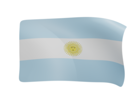 Argentina acenando bandeira 3d render png