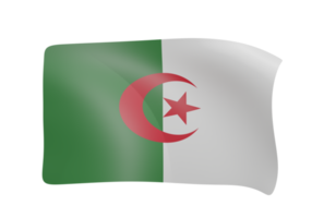 algeria waving flag 3d render png